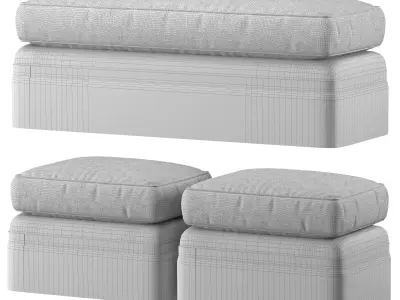 baker furniture yves ottoman 3D model