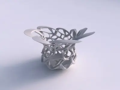 Bowl cylindrical with interlacing sharp edged lattice eccentr... 3D model