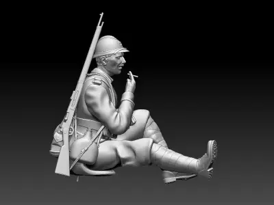 French soldier ww2 3D print model