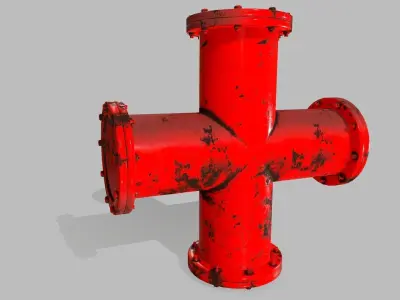 pipe set valve Low-poly 3D model buy