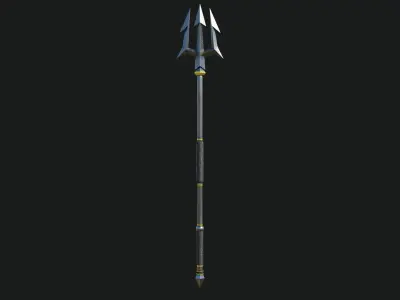 Trident Medieval Sliver All PBR Unity UE Textures Included Low-poly 3D model