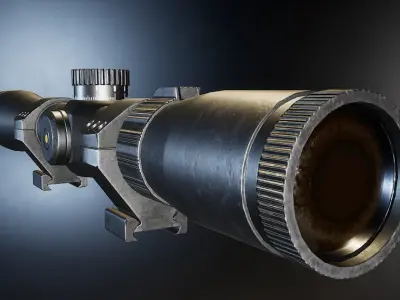 AAA VX-Freedom Sniper Scope Game Ready PBR Low-poly 3D model