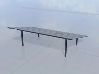 Solar module version 2 width 7260mm tilt angle 15 degrees Low-poly 3D model