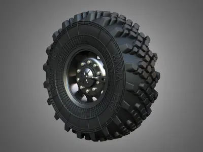 Ural Truck - Wheel and Tire 3D model