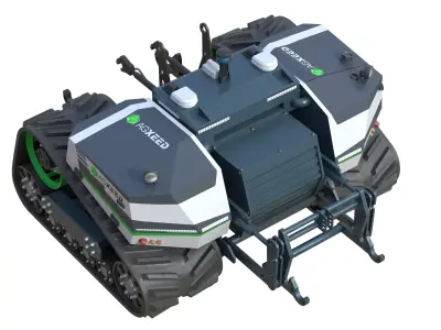 Agxeed AgBot 5 autonomous tractor Low-poly 3D model