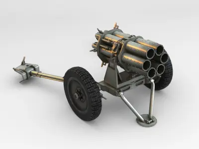Low Poly 15cm Nebelwerfer 41 rocket artillery Low-poly 3D model