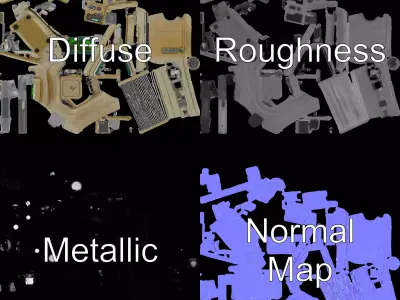 Retro Tactical Handheld Device Model Pack Low-poly 3D model