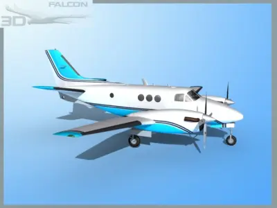 Falcon3D E90 King Air F08 3D model