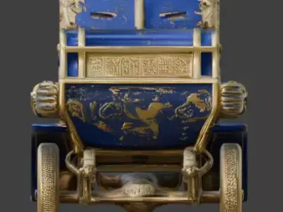Ancient Egyptian Pharaoh Brass Era Car 3D Model Low-poly 3D model