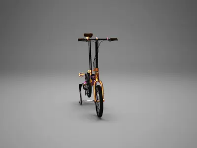 Folding bike for the city  Low-poly 3D model