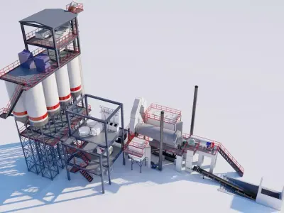 Dry mortar mix plant 3D Model 3D model