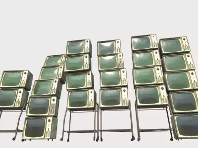 Stacks Of Retro Televisions 3D model