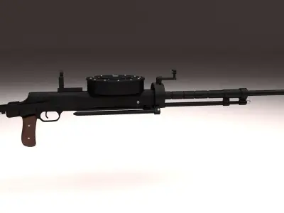 Degtyaryov DT Machine Gun 3D model