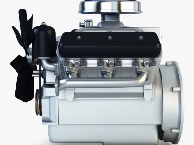 V6 Type Engine v 1 3D model