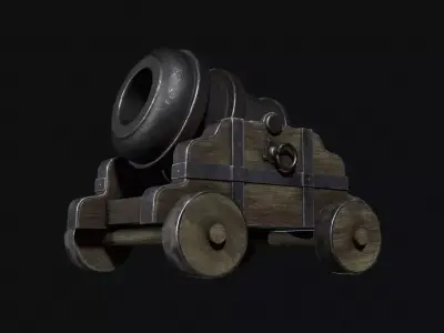 Old Cannon Low-poly 3D model