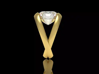 Emerald Solitaire Mens Ring 3D print model