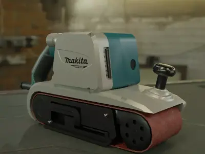 Realistic Power Tool Belt Sander 3D Model with PBR Texture Low-poly 3D model