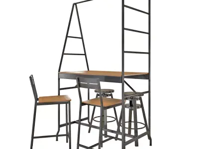  HAVERUD TABLE AND SANDSBERG CHAIRS 3D model