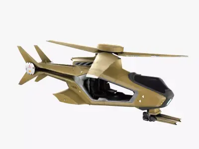 Futuristic Copter Low-poly 3D model