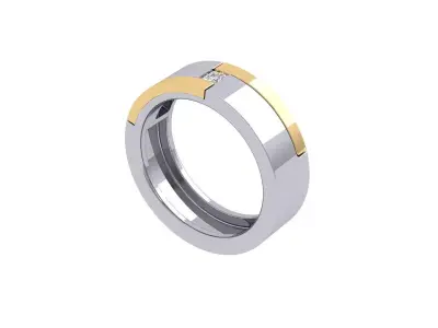 Solitaire Wedding Band 3D print model 11