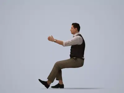 00143Connor010 - Adult Caucasian man driving car in casual 3D model