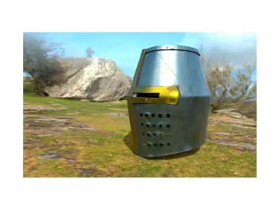 Medieval Helmet Low-poly 3D model get