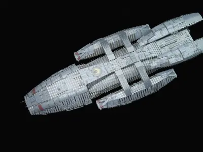 Battlestar Galactica Spacecraft  Low-poly 3D model