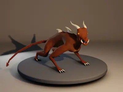 Quadruped Creature Low-poly 3D model