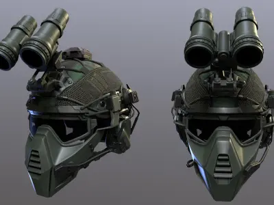 Tactical Helmet Low-poly 3D model buy