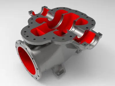Double-Suction Centrifugal Pump Casing Free 3D model