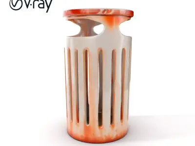Urban Steel Trash Bin Model Pack Low-poly 3D model