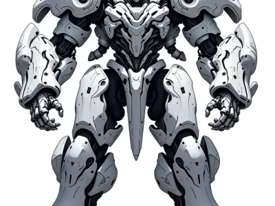 Transformer Mech Futuristic Battle Robot Heavy Armor 3D Low-poly 3D model