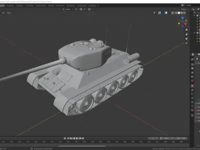 t-34-85 tank Low-poly 3D model