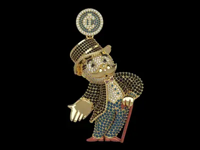 monopoly man pendant 3D print model