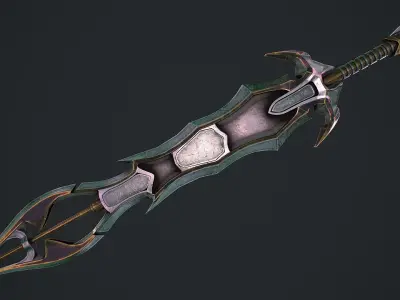 Fantasy Sword 2 1 3D Model Low-poly 3D model