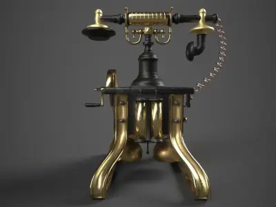 Antique Telephone Low-poly 3D model purchase