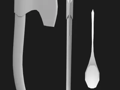 One handed axe Free low-poly 3D model