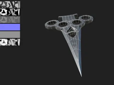 Modern bladed knuckle Low-poly 3D model