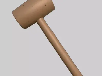 Wooden Mallet Low-poly 3D model purchase