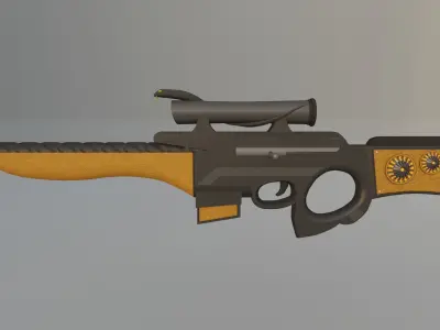 Sci-Fi Sniper Rifle  Low-poly 3D model