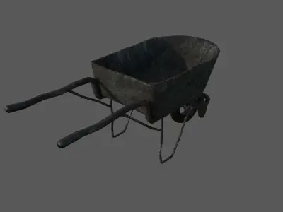 Aging coal trolley Low-poly 3D model