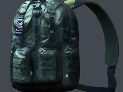 Backpack Camping Generic military human bag storqge baggage Low-poly 3D model shop