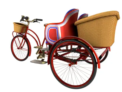 2person Classic Tricycle 3D model purchase
