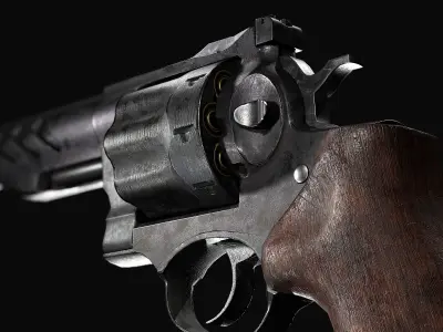 GP100 Revolver Low-poly 3D model