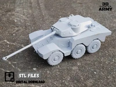 French tank Panhard ERC-90 Sagaie or Lynx  - STL files  3D print model