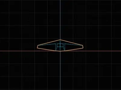 Tech vaporwave  for MEGA LOW poly airplane Free low-poly 3D model