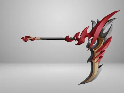 Futuristic Scythe Low-poly 3D model 6