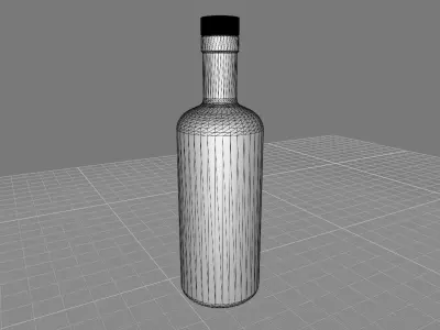 750mL Stretch Nordic Glass Vodka Bottle 3D model