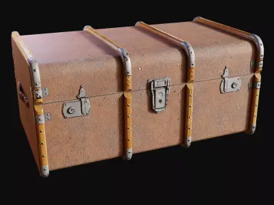 Short Steamer Trunk Plain Free 3D model