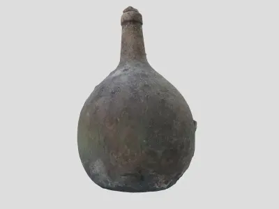 Old wine bottle Low-poly 3D model